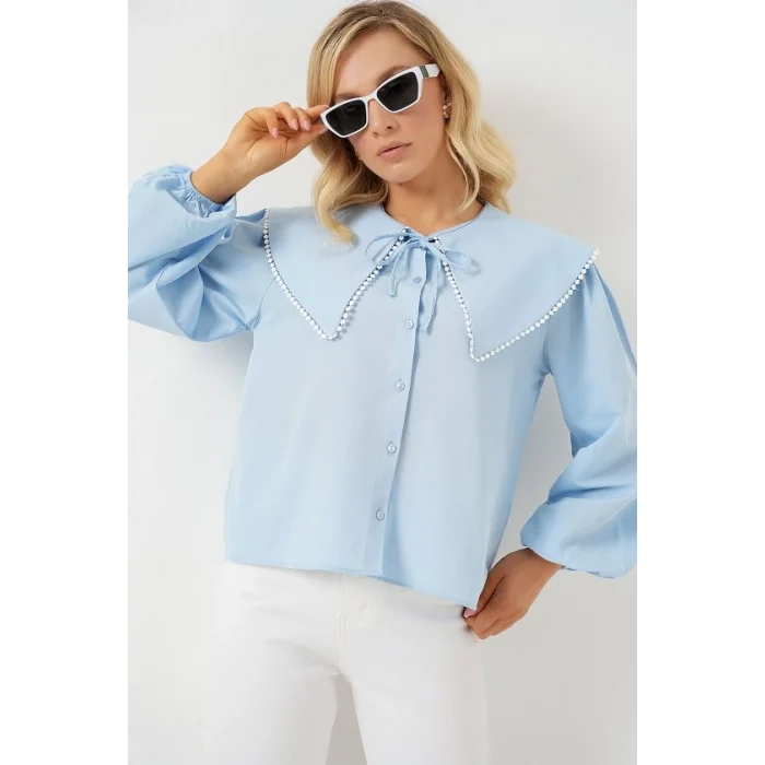 Bebe Yaka Gömlek 20314 - Mavi