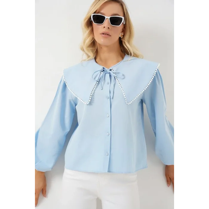 Bebe Yaka Gömlek 20314 - Mavi