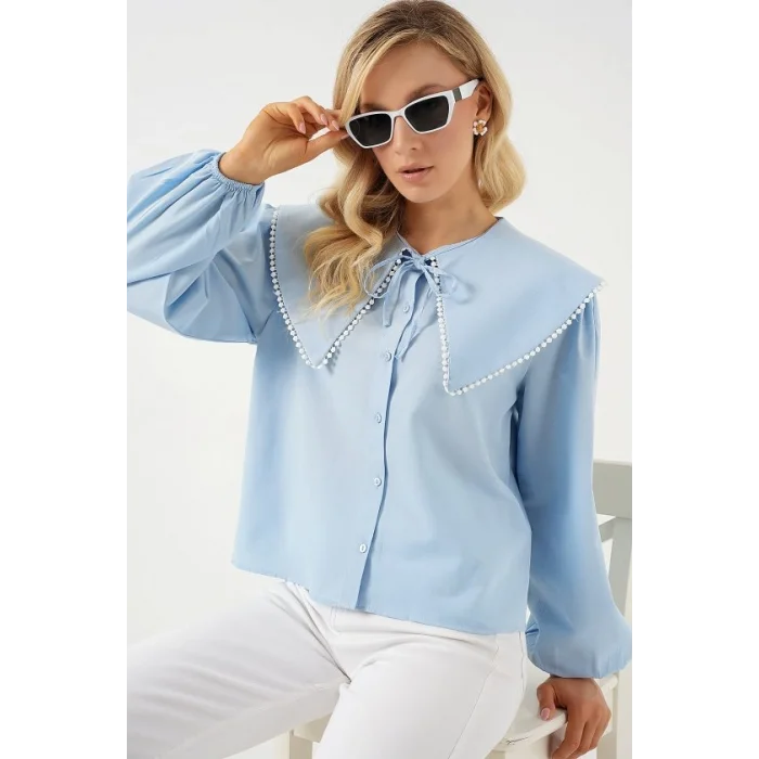 Bebe Yaka Gömlek 20314 - Mavi