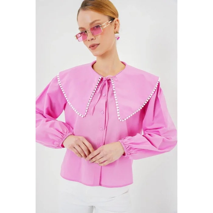 Bebe Yaka Gömlek 20314 - Pembe