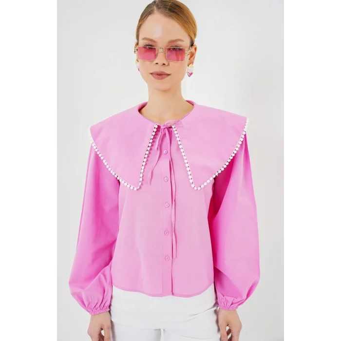 Bebe Yaka Gömlek 20314 - Pembe