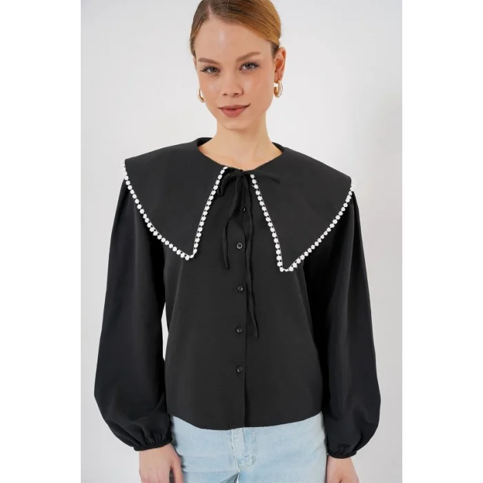 Bebe Yaka Gömlek 20314 - Siyah