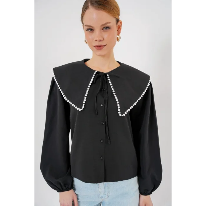 Bebe Yaka Gömlek 20314 - Siyah