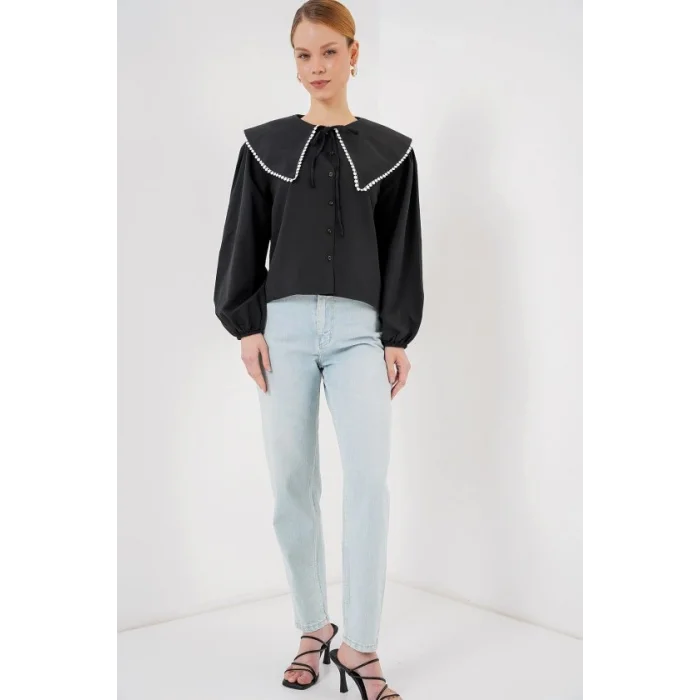 Bebe Yaka Gömlek 20314 - Siyah