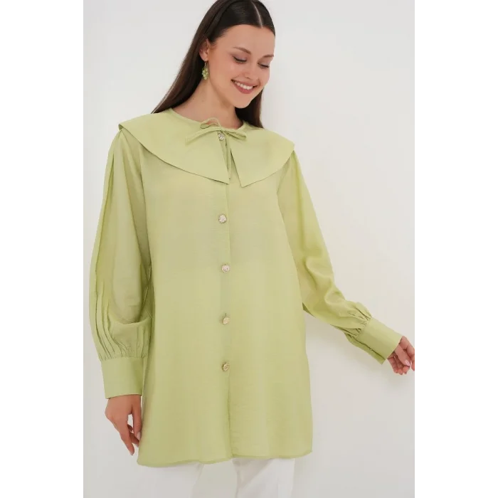 Bebe Yaka Uzun Tunik 5967 - E.Yeşil