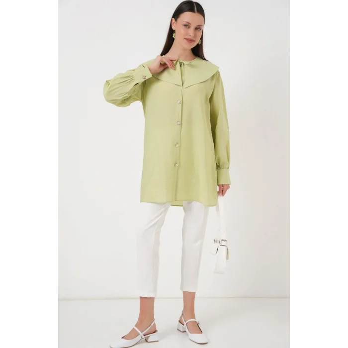 Bebe Yaka Uzun Tunik 5967 - E.Yeşil