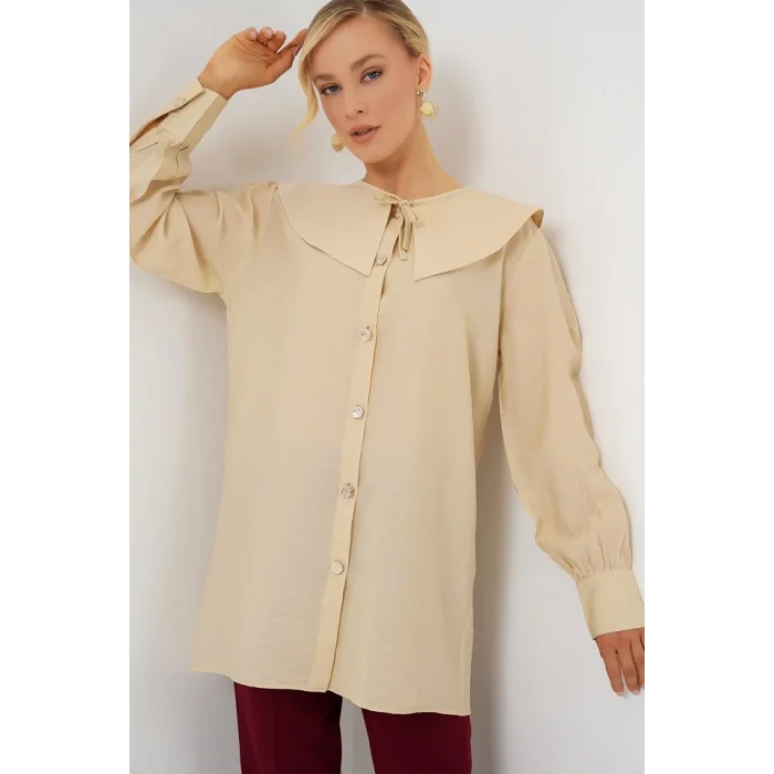 Bebe Yaka Uzun Tunik 5967 - Krem