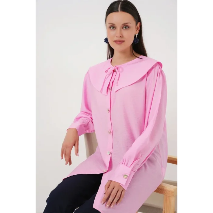 Bebe Yaka Uzun Tunik 5967 - Pembe