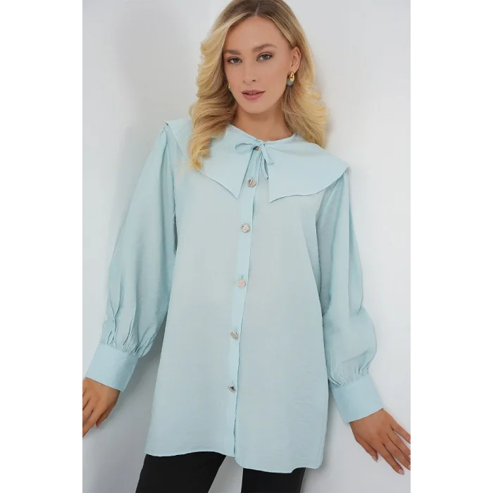 Bebe Yaka Uzun Tunik 5967 - Turkuaz