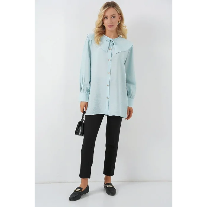Bebe Yaka Uzun Tunik 5967 - Turkuaz