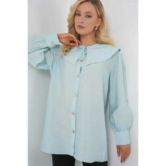 Bebe Yaka Uzun Tunik 5967 - Turkuaz