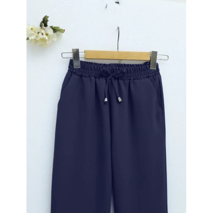 Beli Bağcıklı Dar Paça Pantolon  -Laci