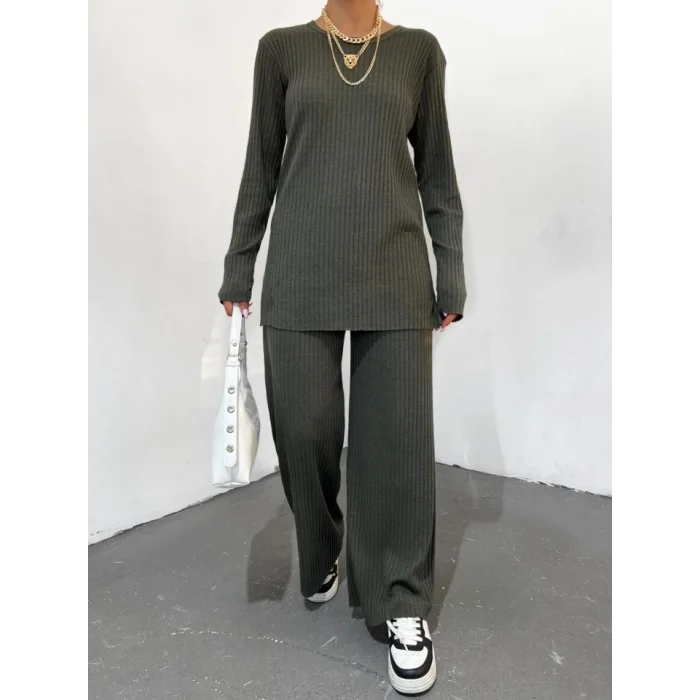 Bisiklet Yaka Kaşkorse Takım -Haki