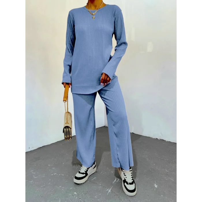 Bisiklet Yaka Kaşkorse Takım    -Mavi