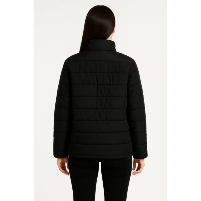 Bomber Mont Ceket – Su İtici Kumaş, Kapitone Astarlı, Fermuarlı, Kışlık - Siyah