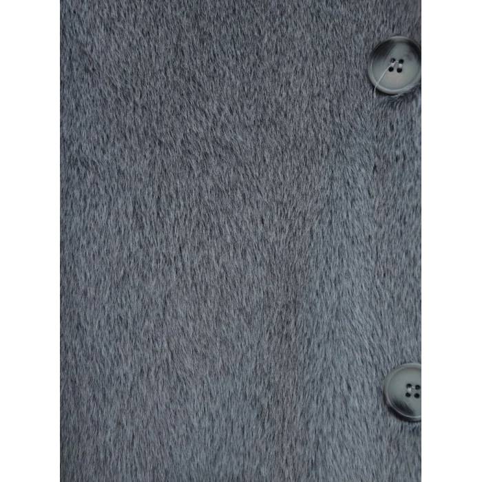 Boydan Düğmeli Cepli Kaban -Füme