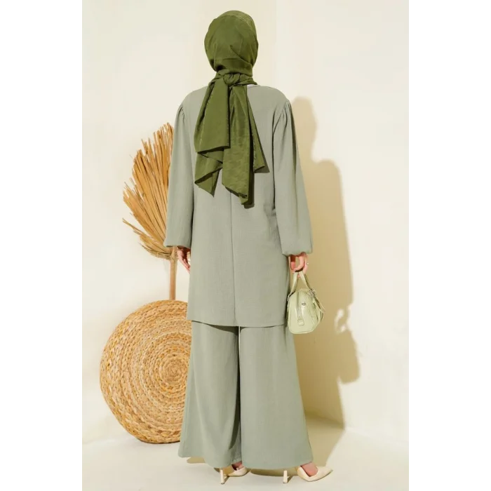 Çağla Yeşili Tunik Pantolon Alt Üst Takım 6663