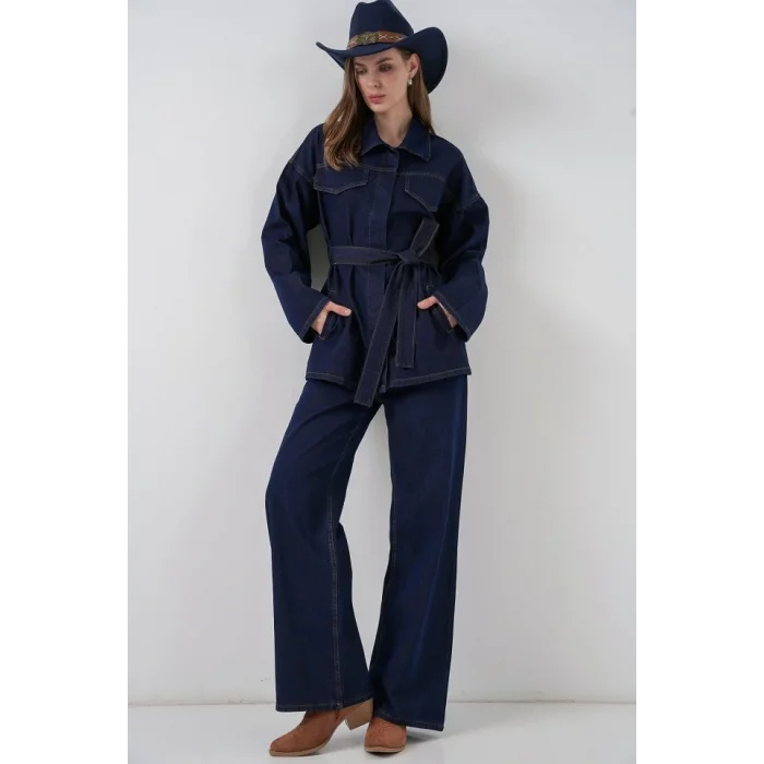 Ceket Pantolon Kot İkili Takım 30059 - Lacivert