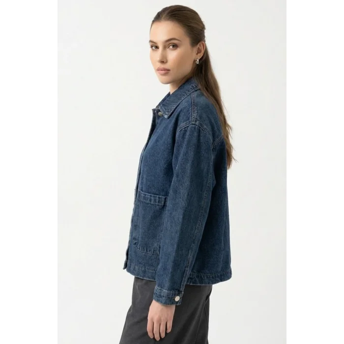 Çift Cepli Denim Ceket 0731 - Lacivert