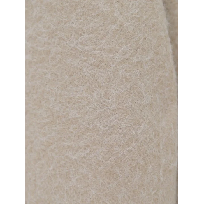 Çift Cepli Önü Düğmeli Astarlı Buklet Kaban -Bej