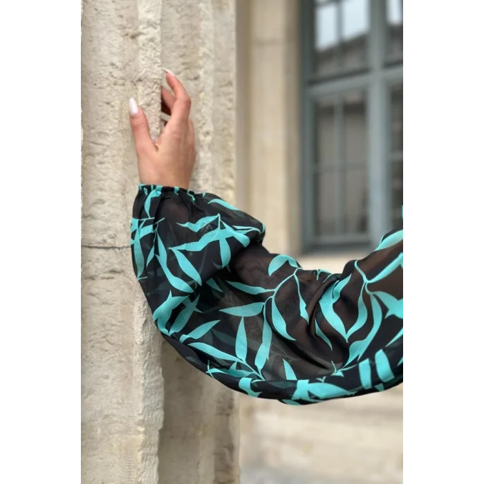 Desenli Desenli Fırfırlı Elbise