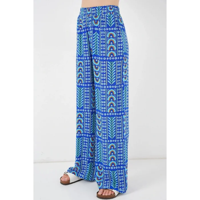 Desenli Viskon Pantolon 6749 - Saks