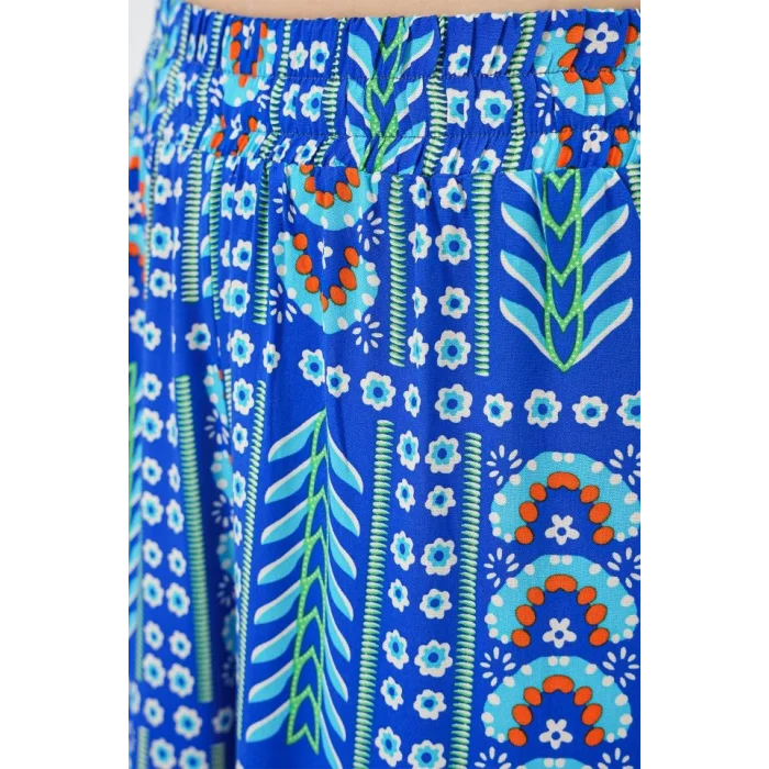 Desenli Viskon Pantolon 6749 - Saks