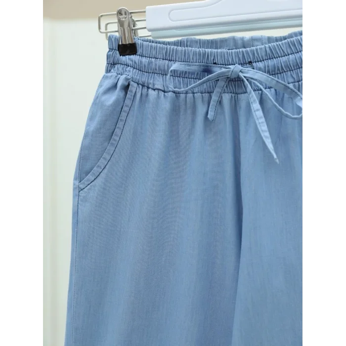 Duble Paça Yıkamalı Soft Kot Pantolon  -Buz Mavi