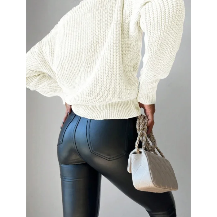 Düğme Detay Triko Bluz