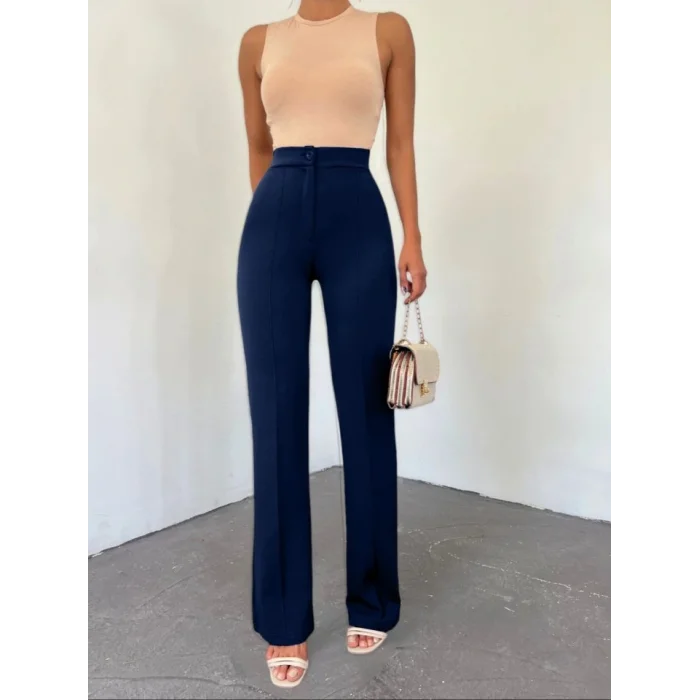 Düğmeli Likralı Pantolon  -Laci