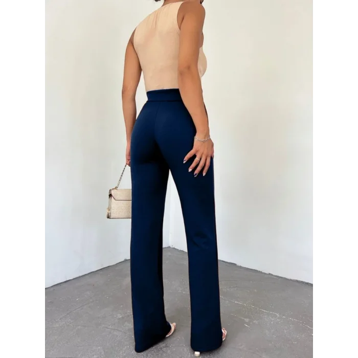 Düğmeli Likralı Pantolon  -Laci