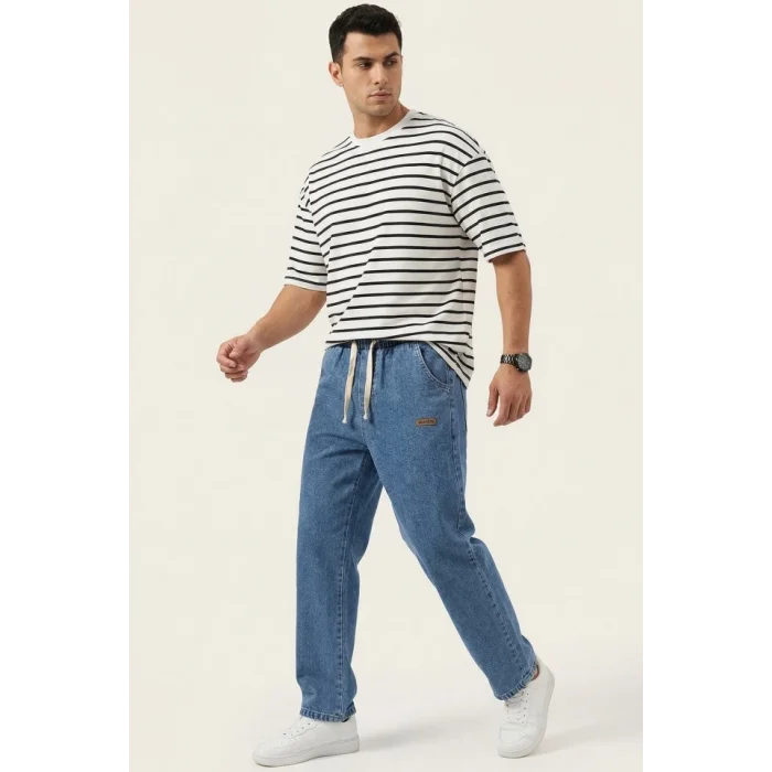 Erkek Rahat Kesim Baggy Jean Pantolon 30073 - Lacivert