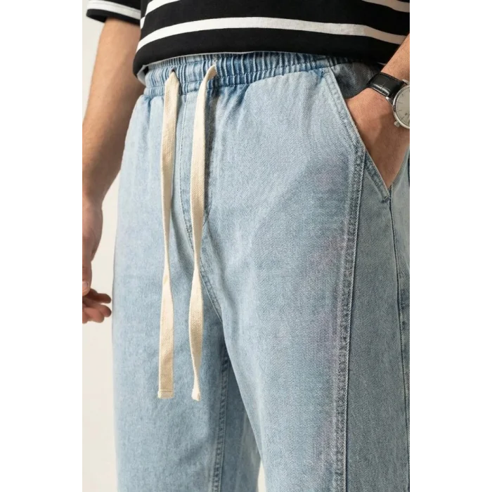 Erkek Rahat Kesim Baggy Jean Pantolon 30074 - Mavi