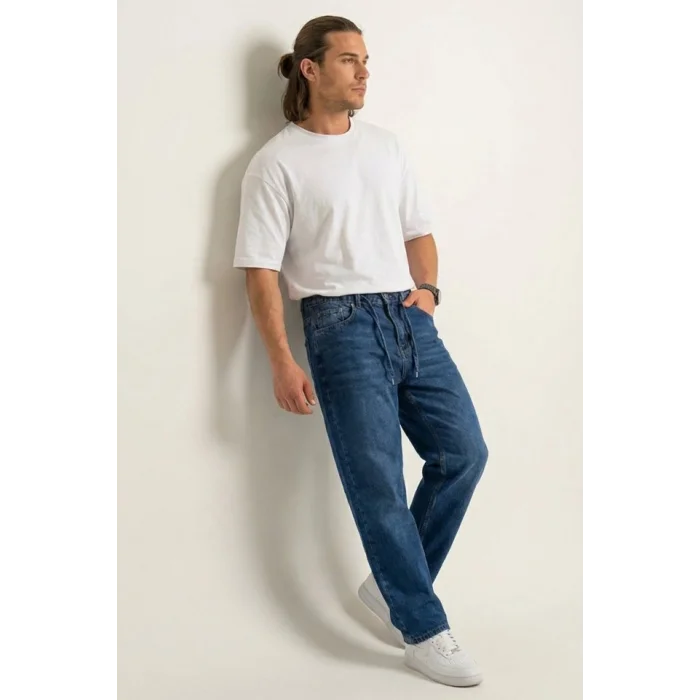 Erkek Rahat Kesim Baggy Jean Pantolon 30075 - Lacivert