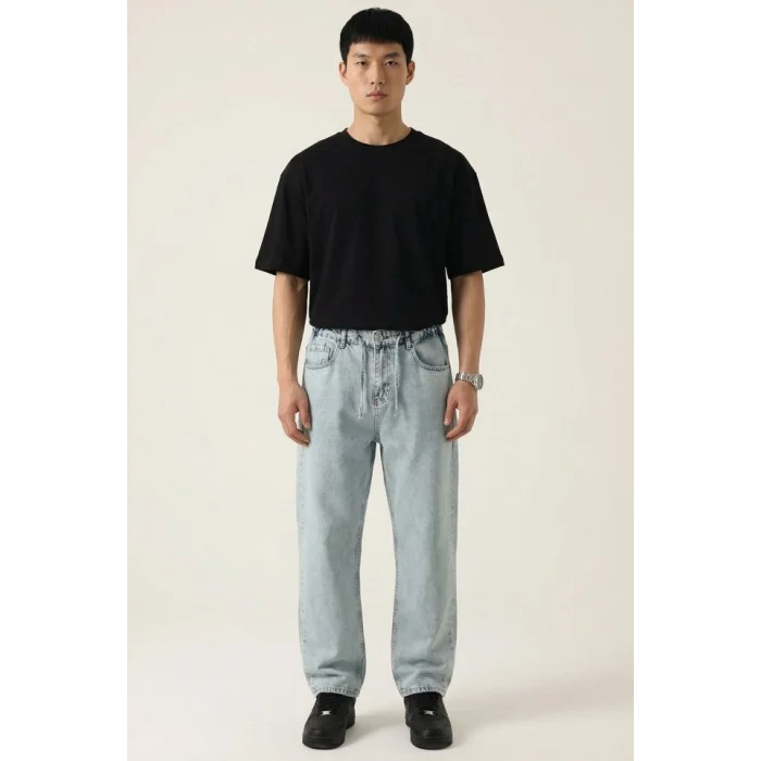 Erkek Rahat Kesim Baggy Jean Pantolon 30075 - Mavi