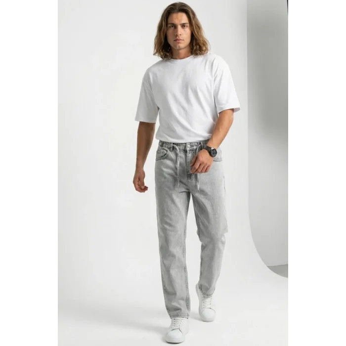 Erkek Rahat Kesim Baggy Jean Pantolon 30075 - Taş