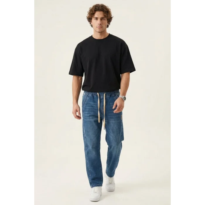 Erkek Rahat Kesim Baggy Jean Pantolon 30076 - Lacivert