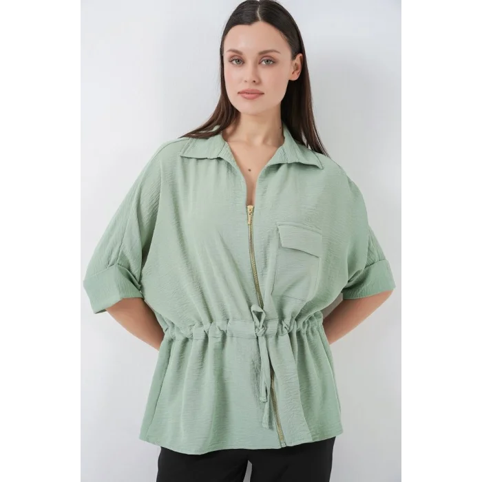 Fermuarlı Gömlek 0721 - Mint