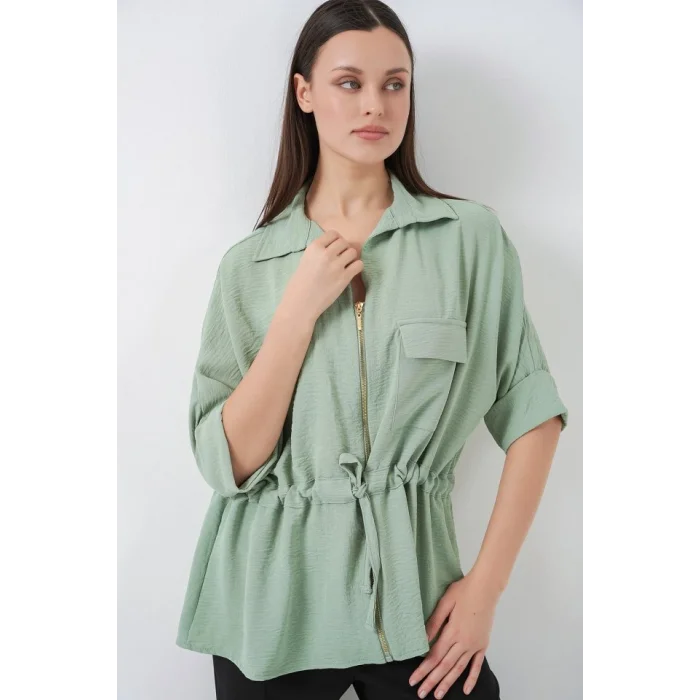 Fermuarlı Gömlek 0721 - Mint