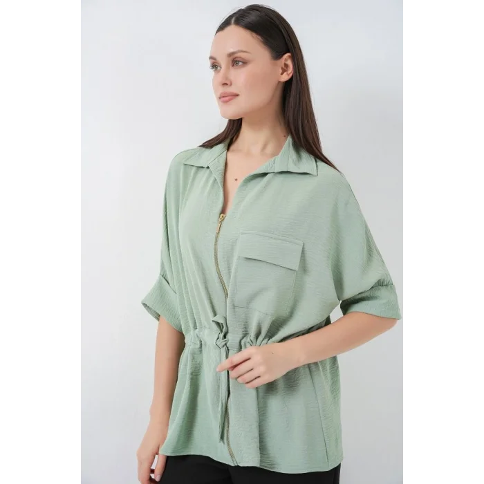 Fermuarlı Gömlek 0721 - Mint