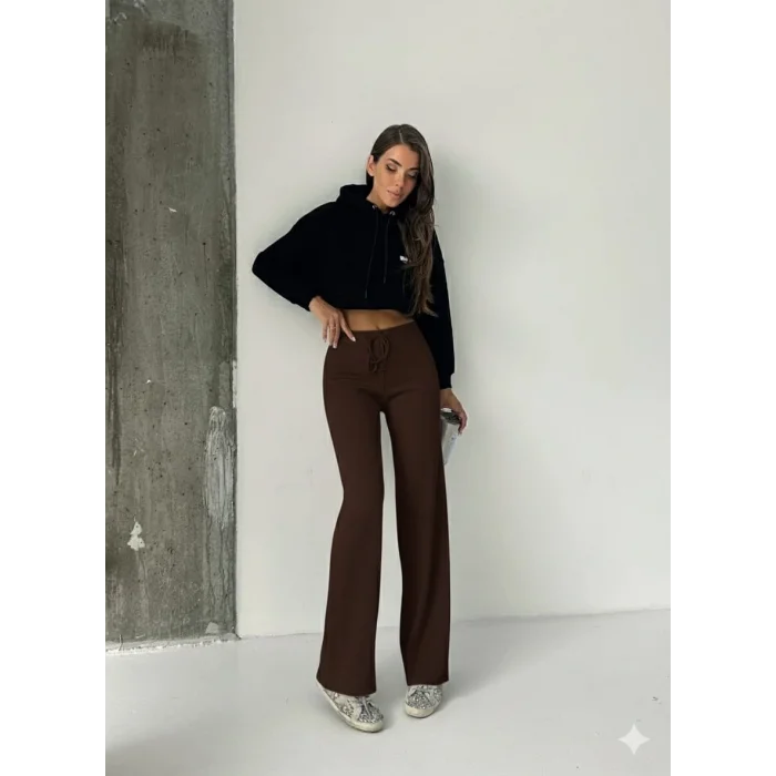 Fit comfort bej salaş pantolon kahve A6011