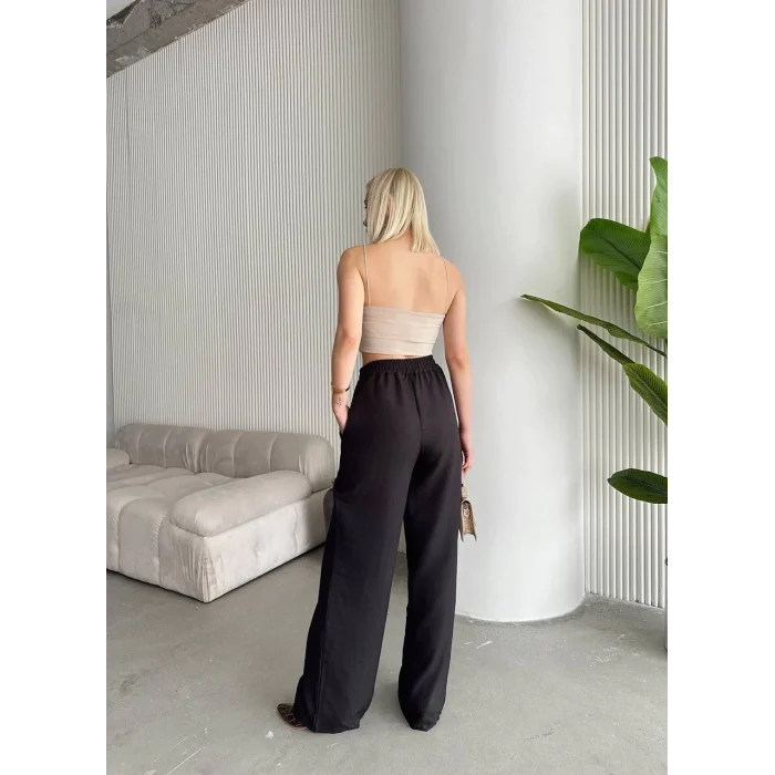 Flamlı kahve pantolon