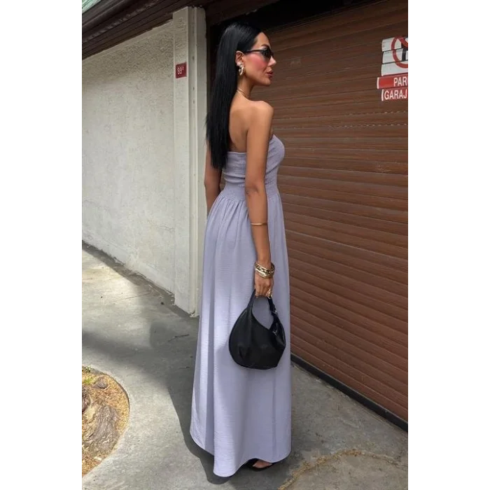 Göğsü Gipeli Straplez Elbise 2878