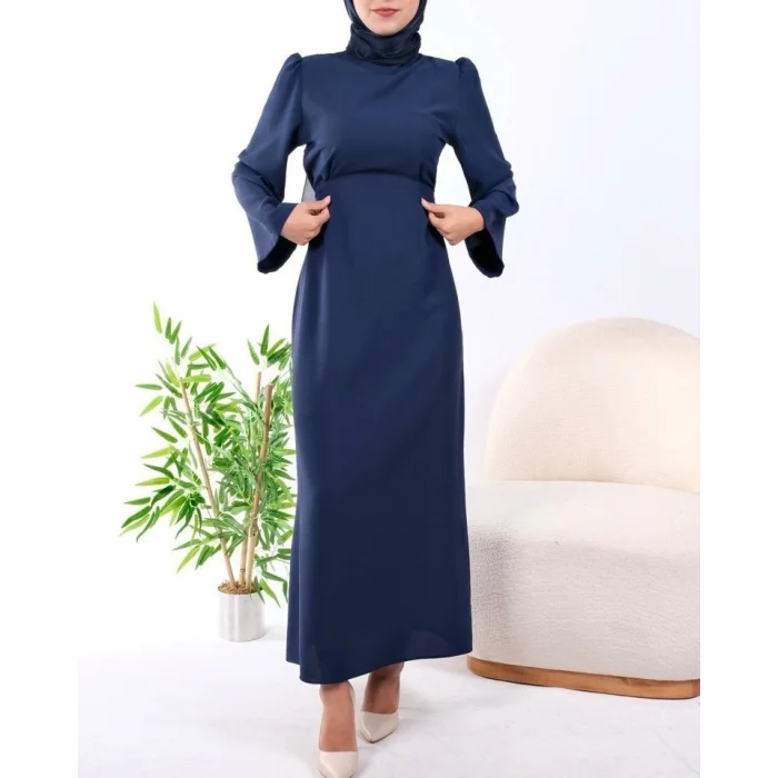 Hakim Yaka Belden Bağlamalı Elbise            -Parlement