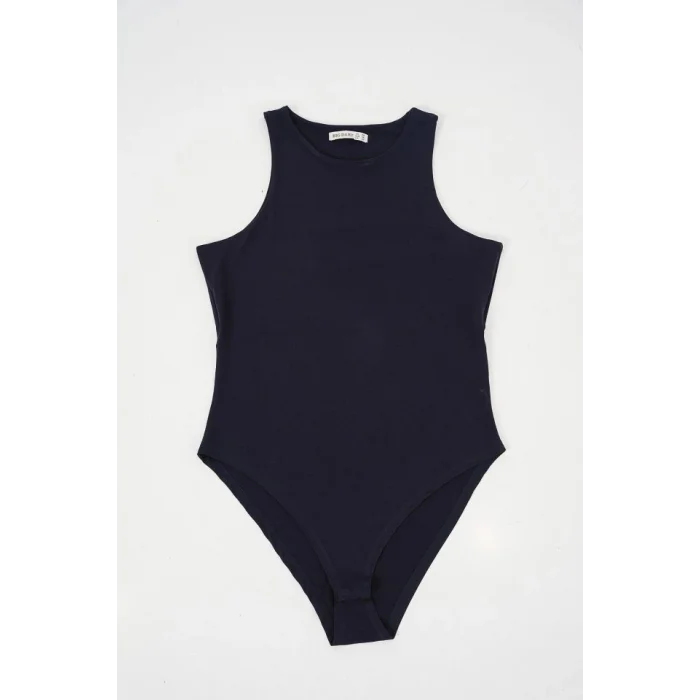 Halter Yaka Çıtçıtlı Body 972 - Lacivert