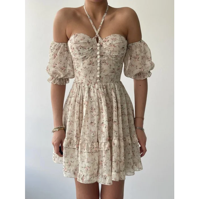 Hans Boyundan Bağlamalı Elbise