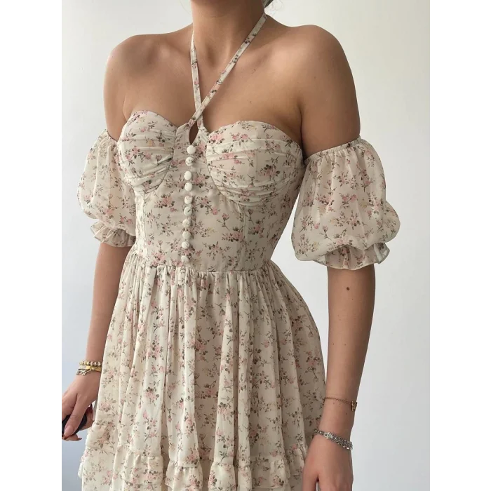 Hans Boyundan Bağlamalı Elbise