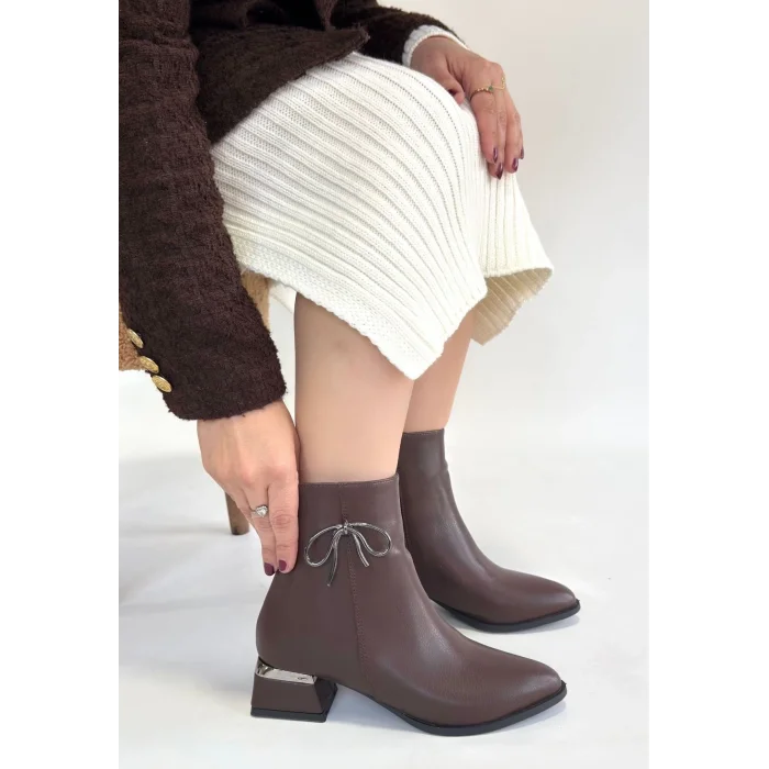 Harly Kahverengi Cilt Topuklu Bot