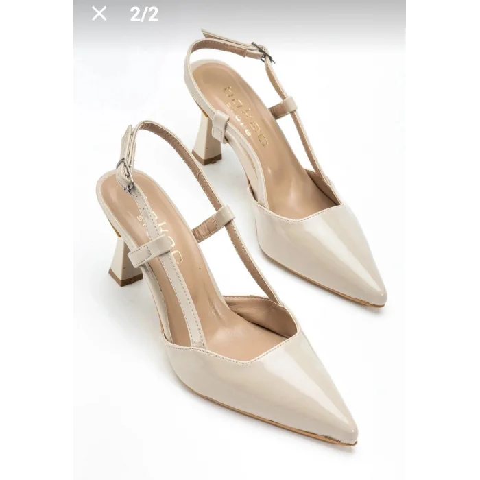 Hoost Bej Rugan Topuklu Ayakkabı