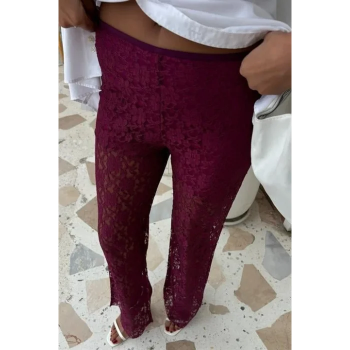 İçi Astarlı Dantel Pantolon 0081